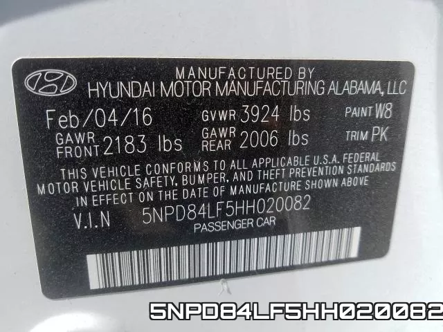 5NPD84LF5HH020082 фото 2