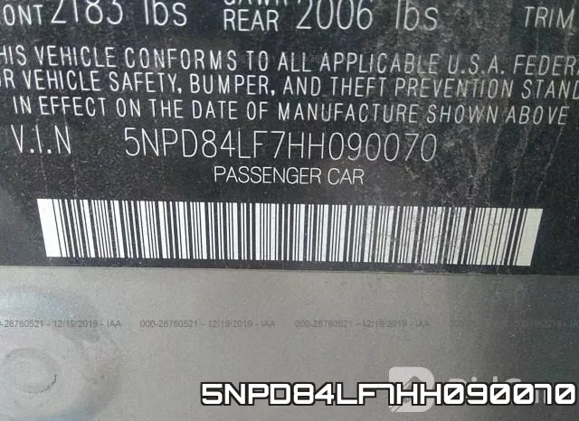 5NPD84LF7HH090070 фото 10