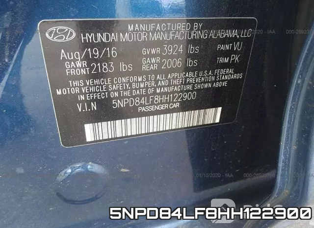 5NPD84LF8HH122900 фото 10
