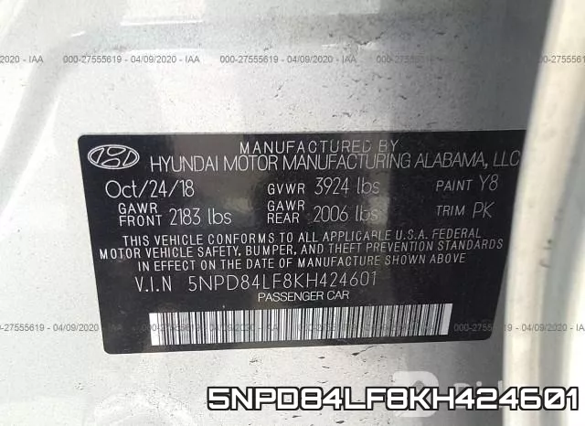 5NPD84LF8KH424601 фото 10