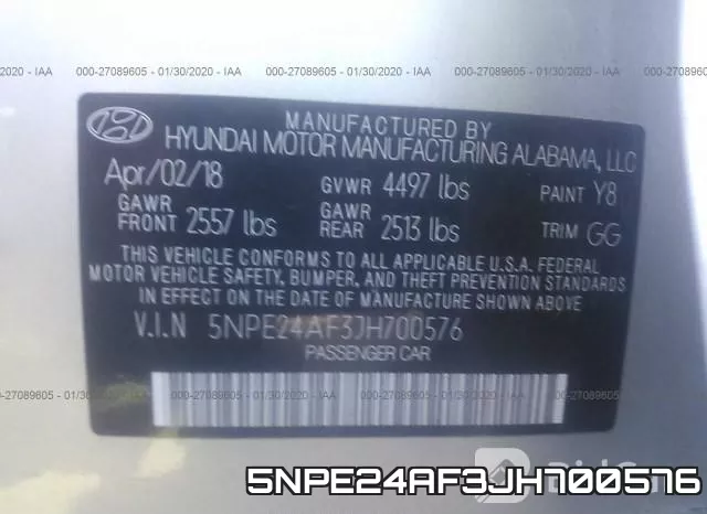 5NPE24AF3JH700576 фото 10