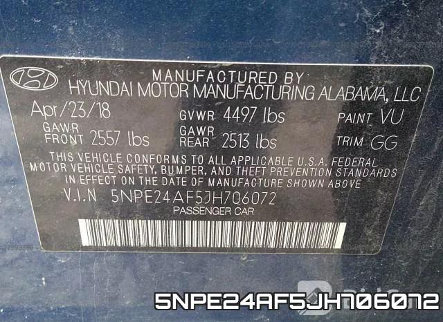 5NPE24AF5JH706072 фото 10