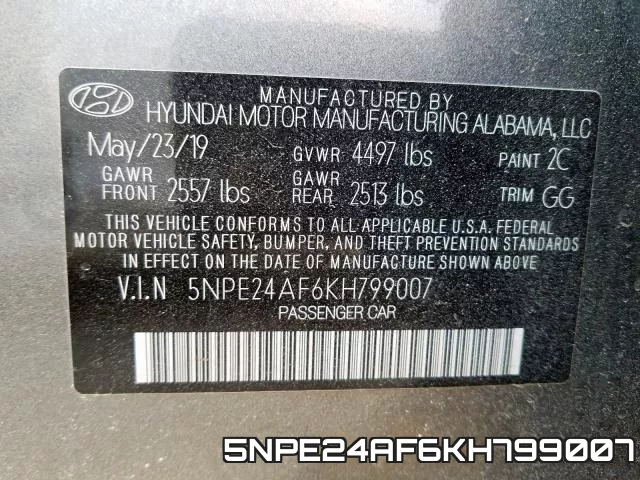 5NPE24AF6KH799007 фото 2
