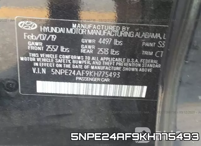 5NPE24AF9KH775493 фото 10