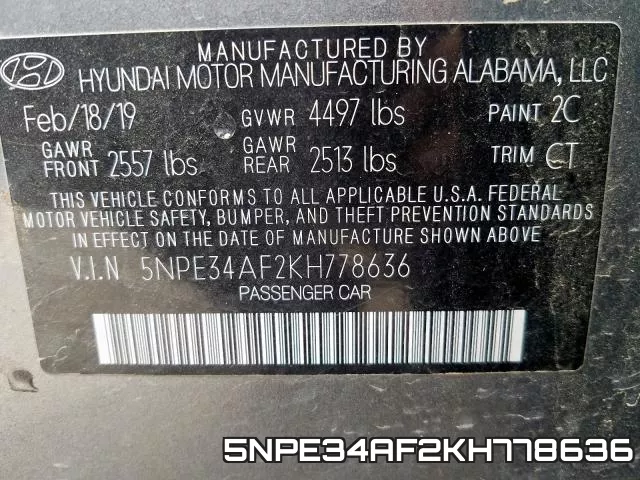 5NPE34AF2KH778636 фото 2