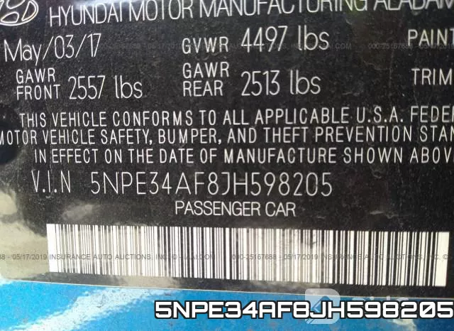 5NPE34AF8JH598205 фото 10