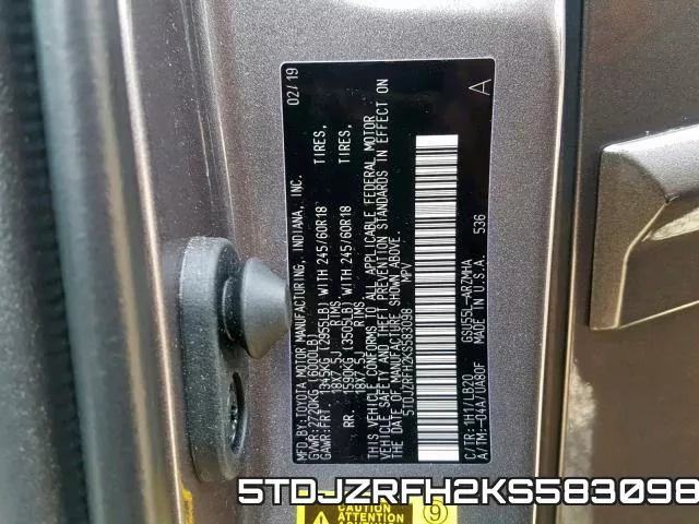 5TDJZRFH2KS583098 фото 2