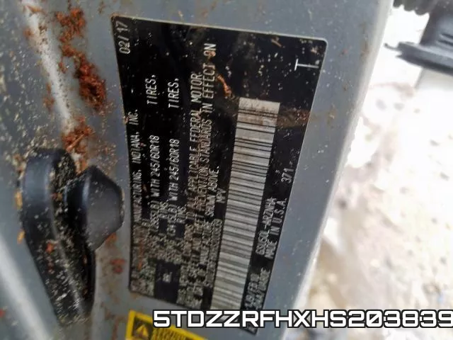 5TDZZRFHXHS203839 фото 2