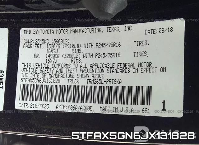 5TFAX5GN6JX131828 фото 10