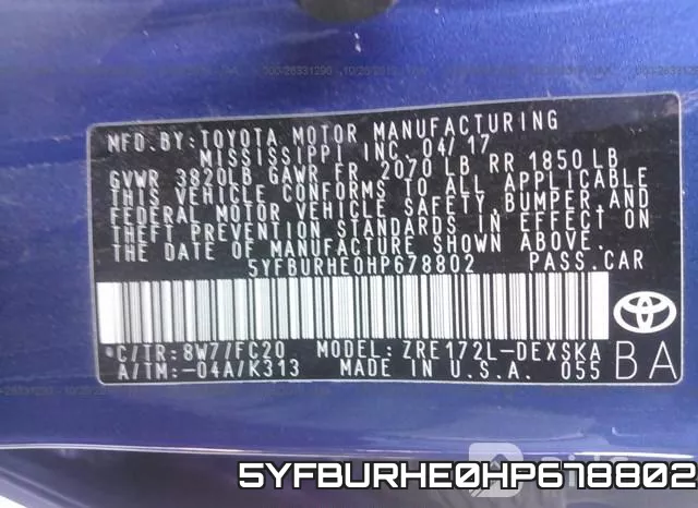 5YFBURHE0HP678802 фото 10
