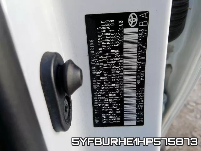 5YFBURHE1HP575873 фото 2
