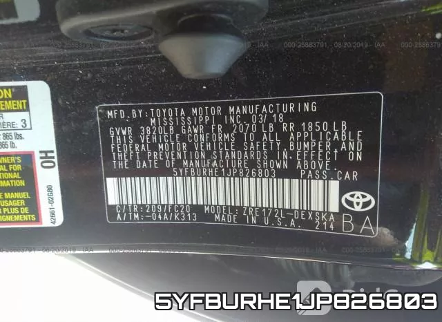 5YFBURHE1JP826803 фото 10