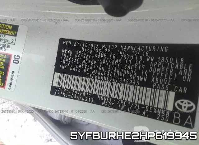5YFBURHE2HP619945 фото 10
