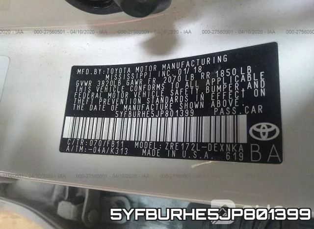 5YFBURHE5JP801399 фото 10