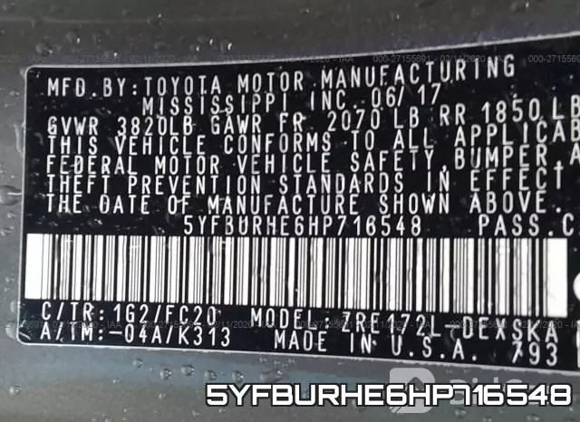 5YFBURHE6HP716548 фото 10