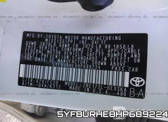 5YFBURHE8HP689224 фото 10