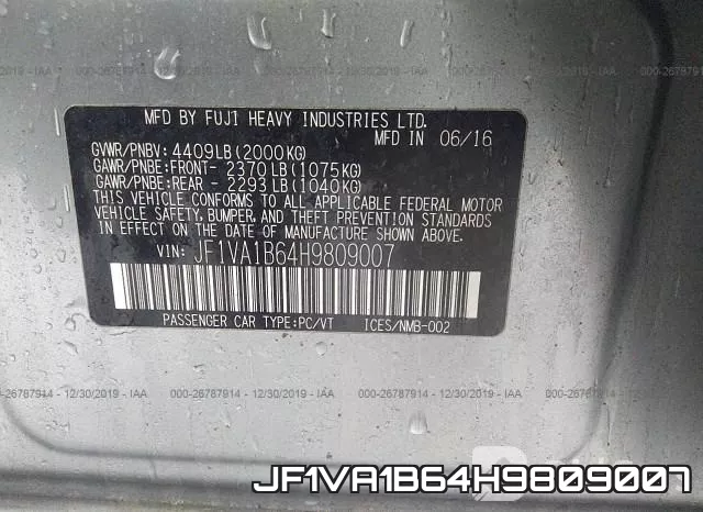 JF1VA1B64H9809007 фото 10