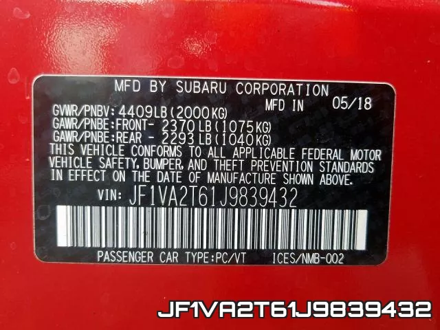 JF1VA2T61J9839432 фото 2