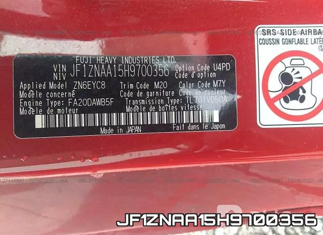 JF1ZNAA15H9700356 фото 10