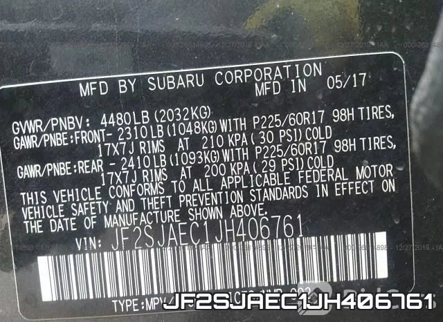 JF2SJAEC1JH406761 фото 10