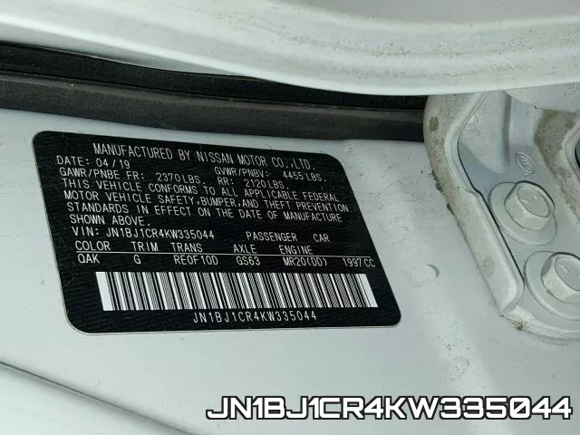 JN1BJ1CR4KW335044 фото 2