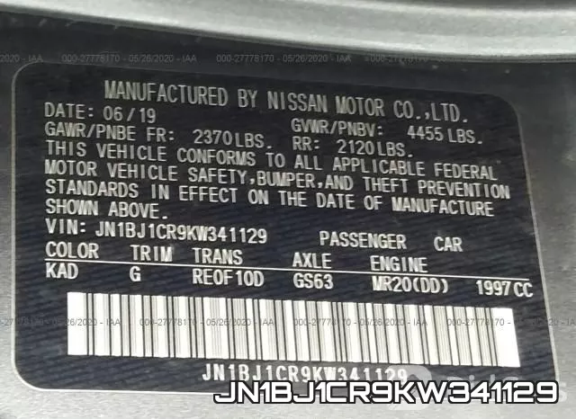JN1BJ1CR9KW341129 фото 10