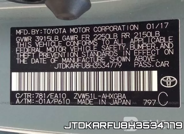 JTDKARFU8H3534779 фото 10