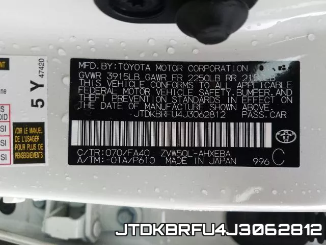 JTDKBRFU4J3062812 фото 2