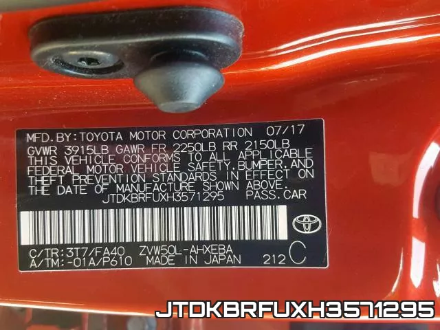 JTDKBRFUXH3571295 фото 2