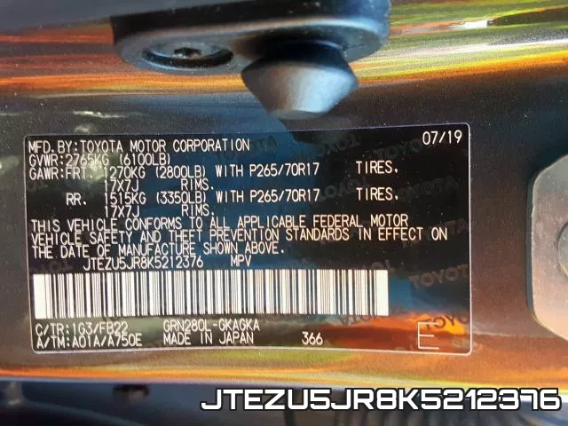 JTEZU5JR8K5212376 фото 2
