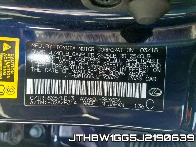 JTHBW1GG5J2190639 фото 2