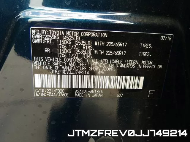 JTMZFREV0JJ749214 фото 2