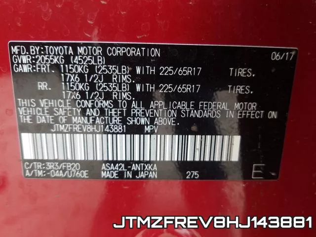 JTMZFREV8HJ143881 фото 2