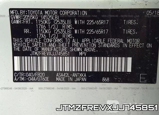 JTMZFREVXJJ745851 фото 10