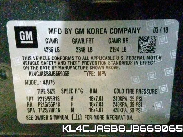 KL4CJASB8JB669065 фото 2