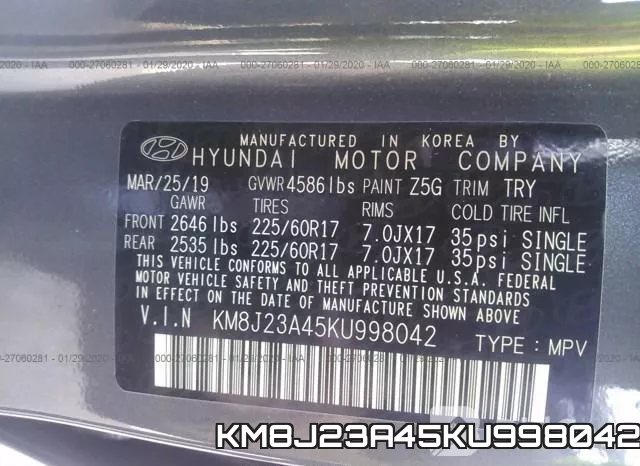 KM8J23A45KU998042 фото 10