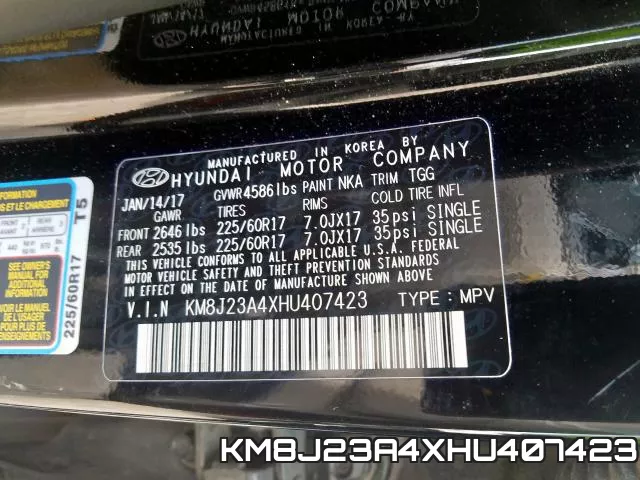 KM8J23A4XHU407423 фото 2