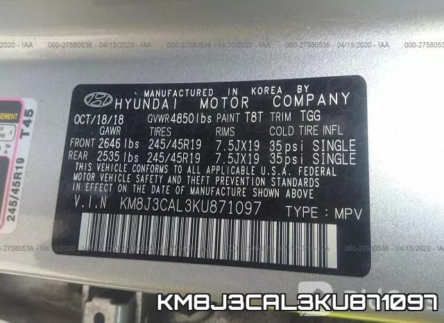KM8J3CAL3KU871097 фото 10
