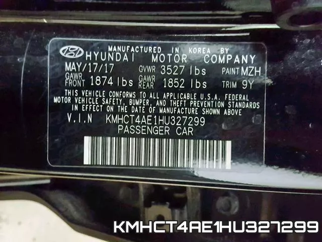 KMHCT4AE1HU327299 фото 2