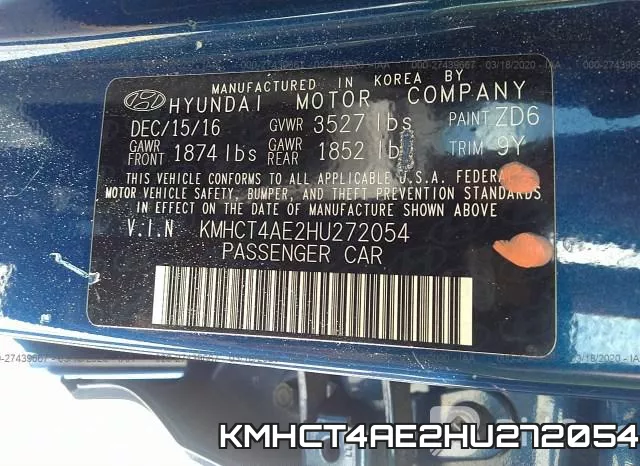 KMHCT4AE2HU272054 фото 10