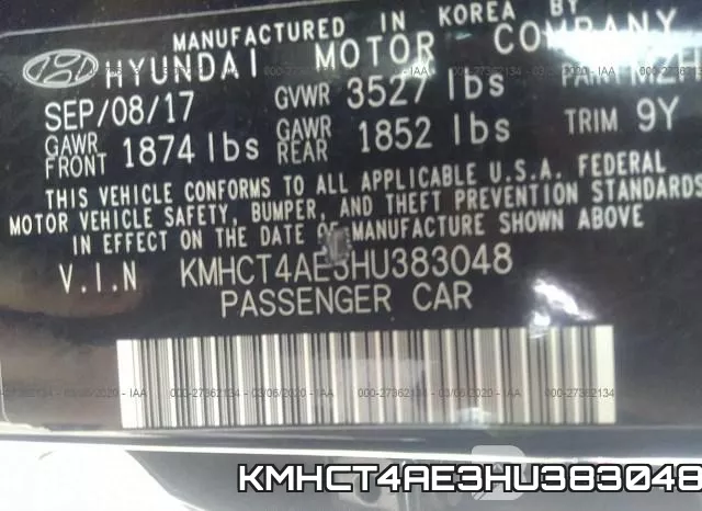 KMHCT4AE3HU383048 фото 10