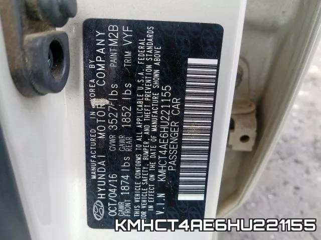 KMHCT4AE6HU221155 фото 2