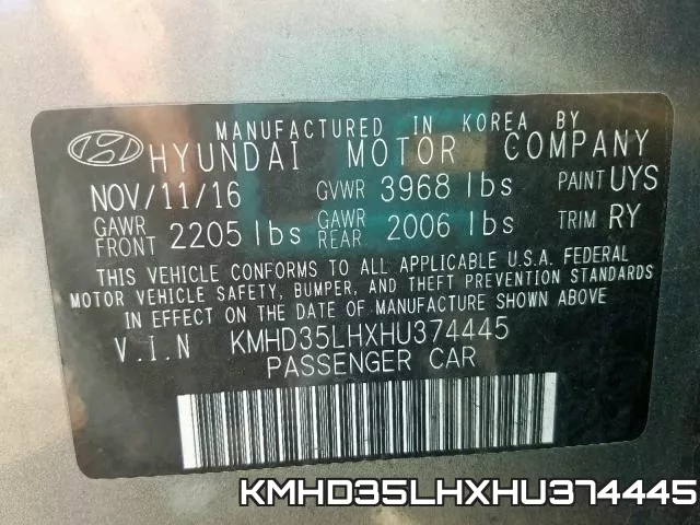 KMHD35LHXHU374445 фото 2