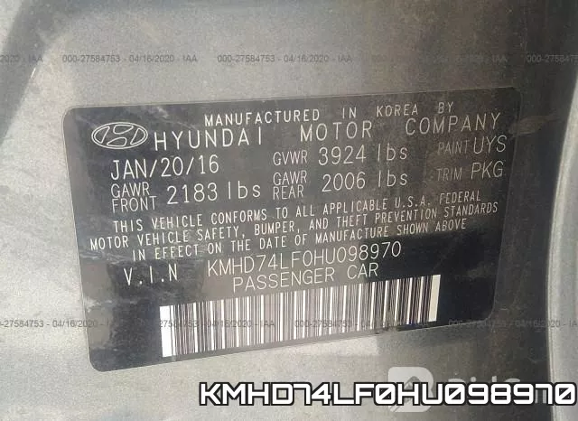 KMHD74LF0HU098970 фото 10