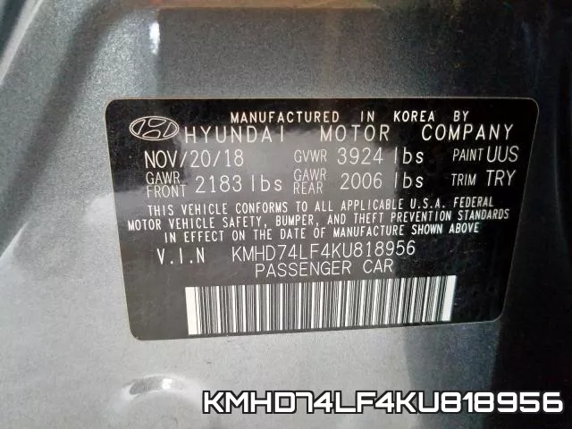 KMHD74LF4KU818956 фото 2