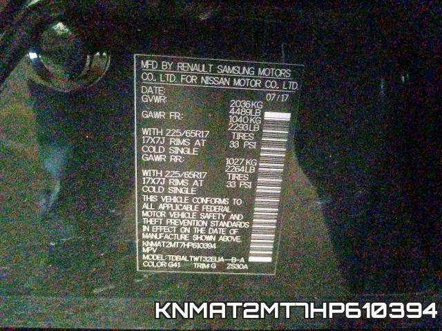 KNMAT2MT7HP610394 фото 2