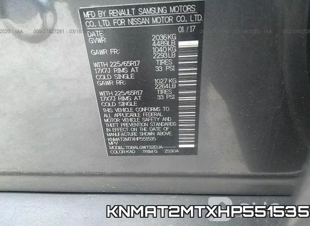 KNMAT2MTXHP551535 фото 10
