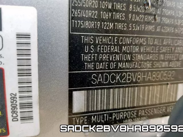 SADCK2BV8HA890592 фото 2