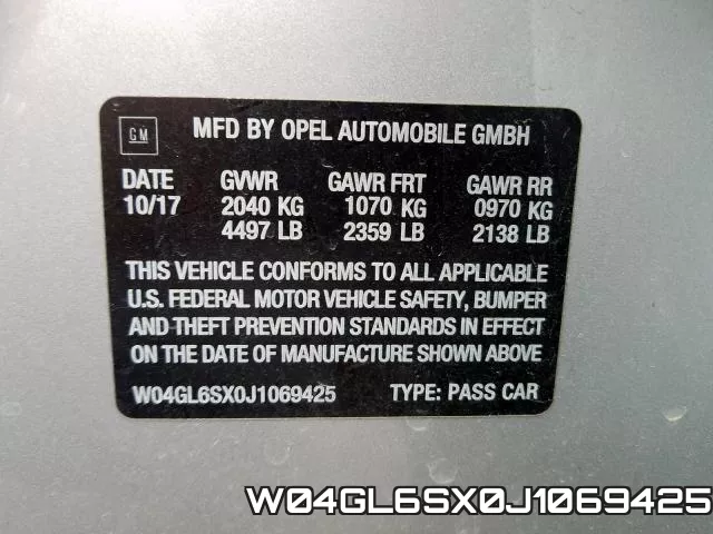 W04GL6SX0J1069425 фото 2