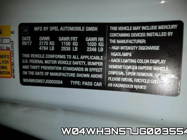 W04WH3N57JG003554 фото 2